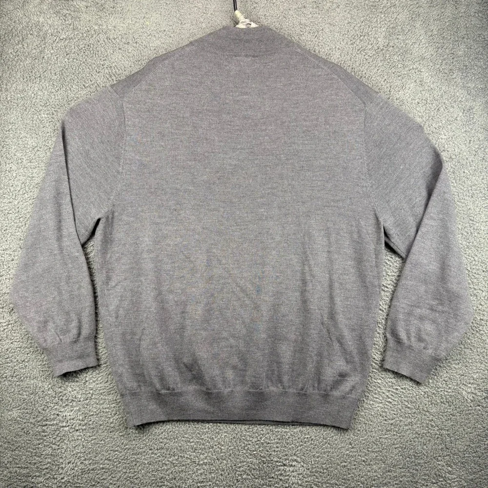 JOS A BANK Mens XXL 100 Italian Merino Wool 14 Zip‎ Sweater Grey